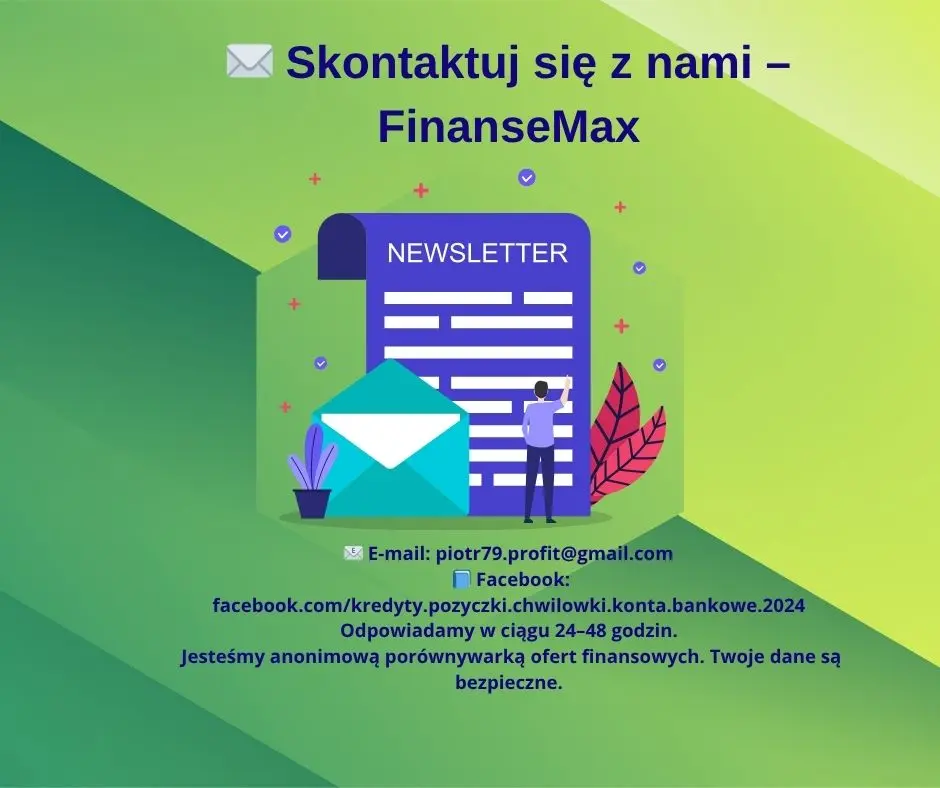 Kontakt z FinanseMax – porównywarka finansowa, e-mail i Facebook